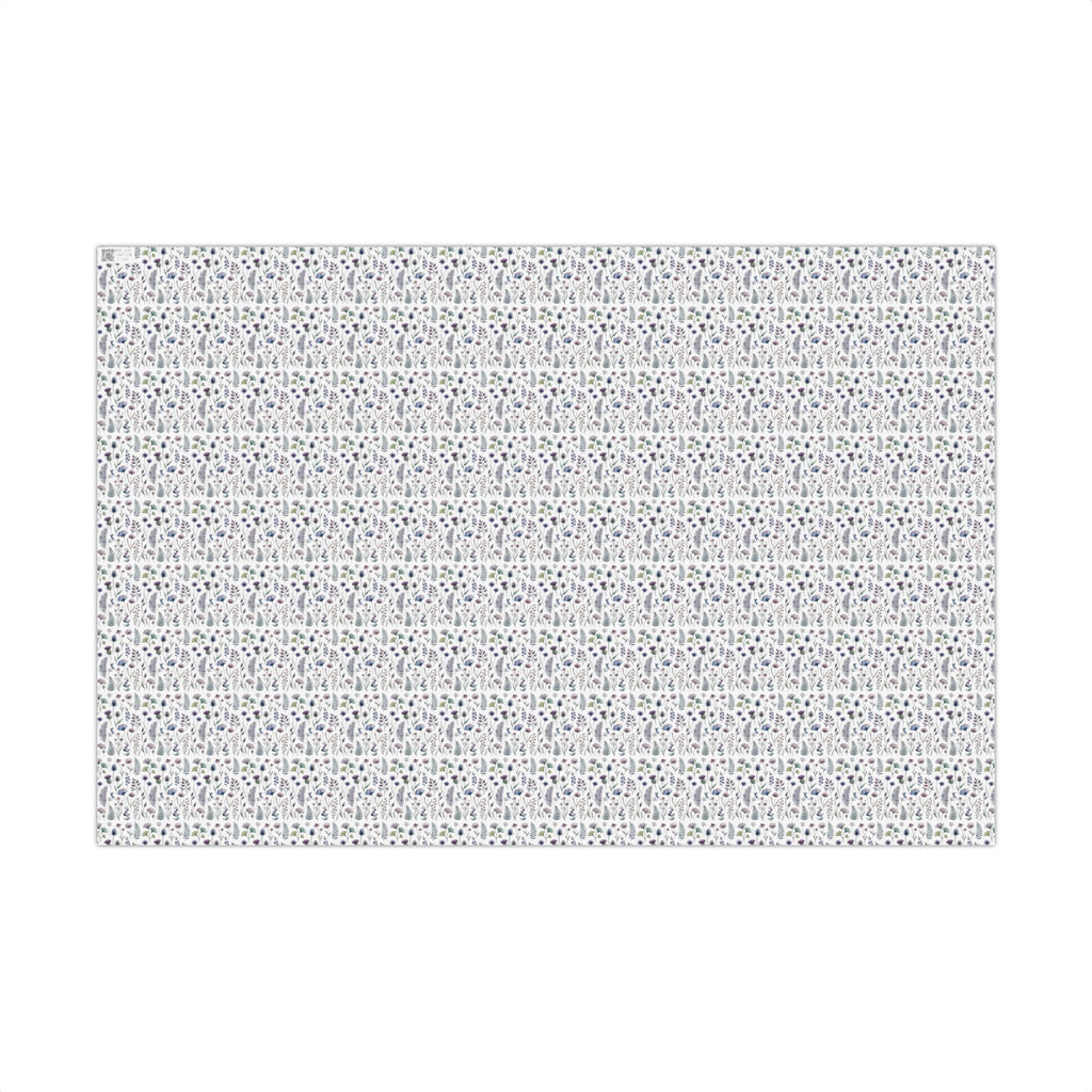 Tiny Lavender Floral Pattern Gift Wrap Paper | Neutral Botanical Wrapping