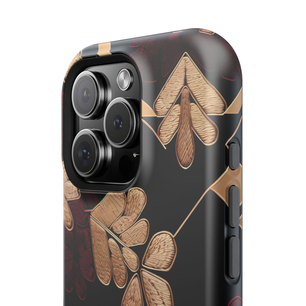 Gold Leaf Floral Phone Case | Impact-Resistant Case