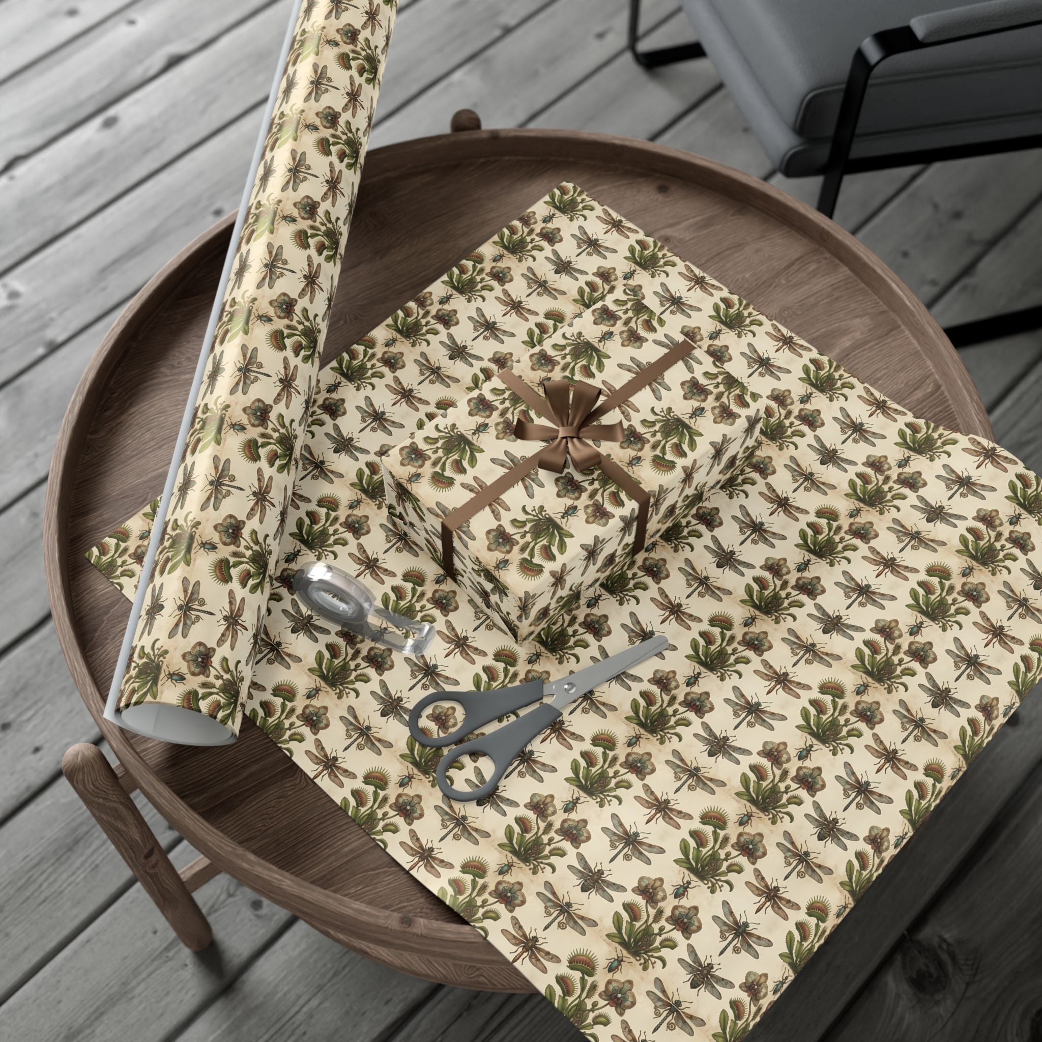 Muted Floral Pattern Gift Wrap Papers | Botanical Wrapping Paper Roll