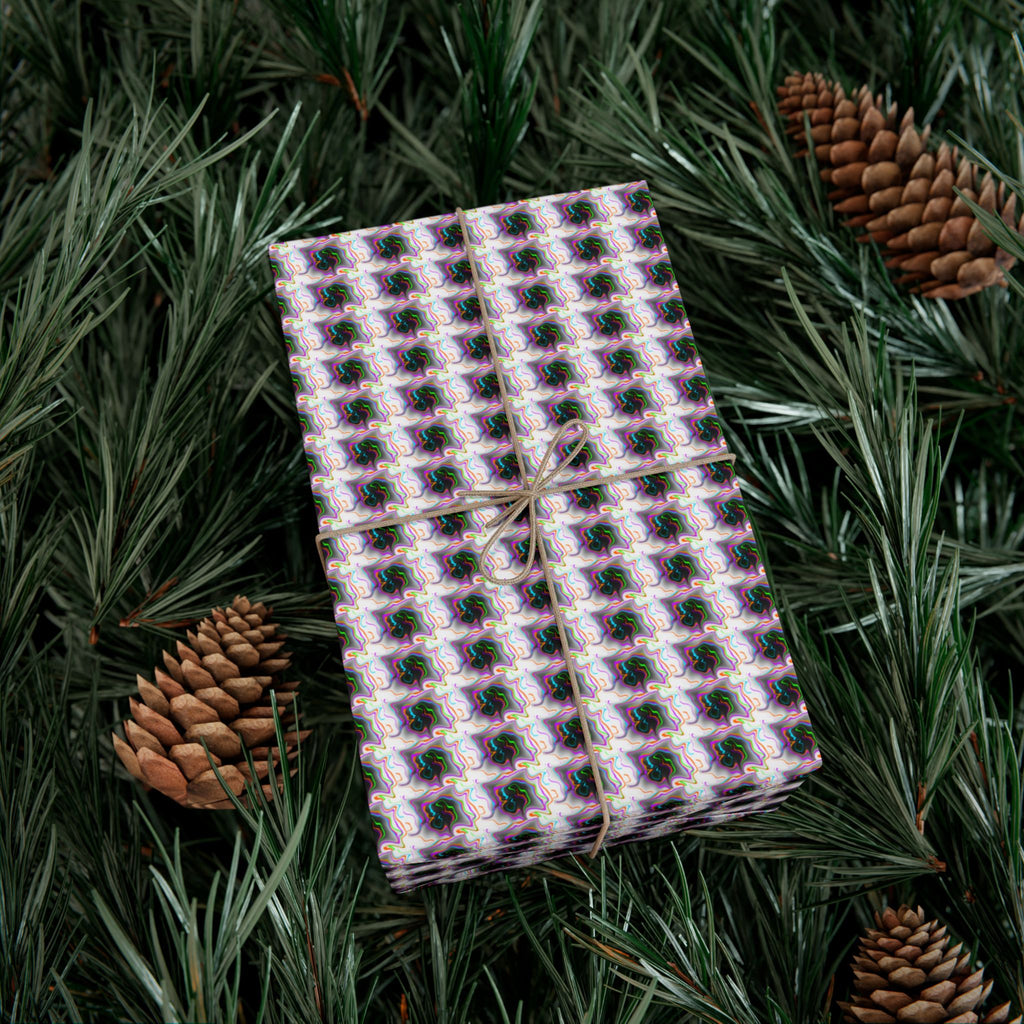 Purple Geometric Grid Gift Wrap Paper | Wrapping Paper Roll