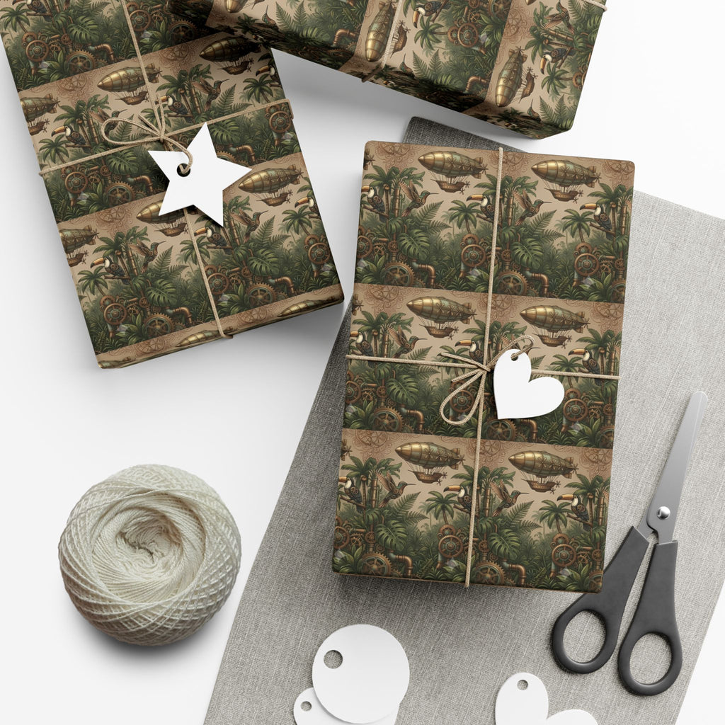 Vintage Jungle Pattern Gift Wrap Paper | Botanical Palm Wrapping Paper Roll