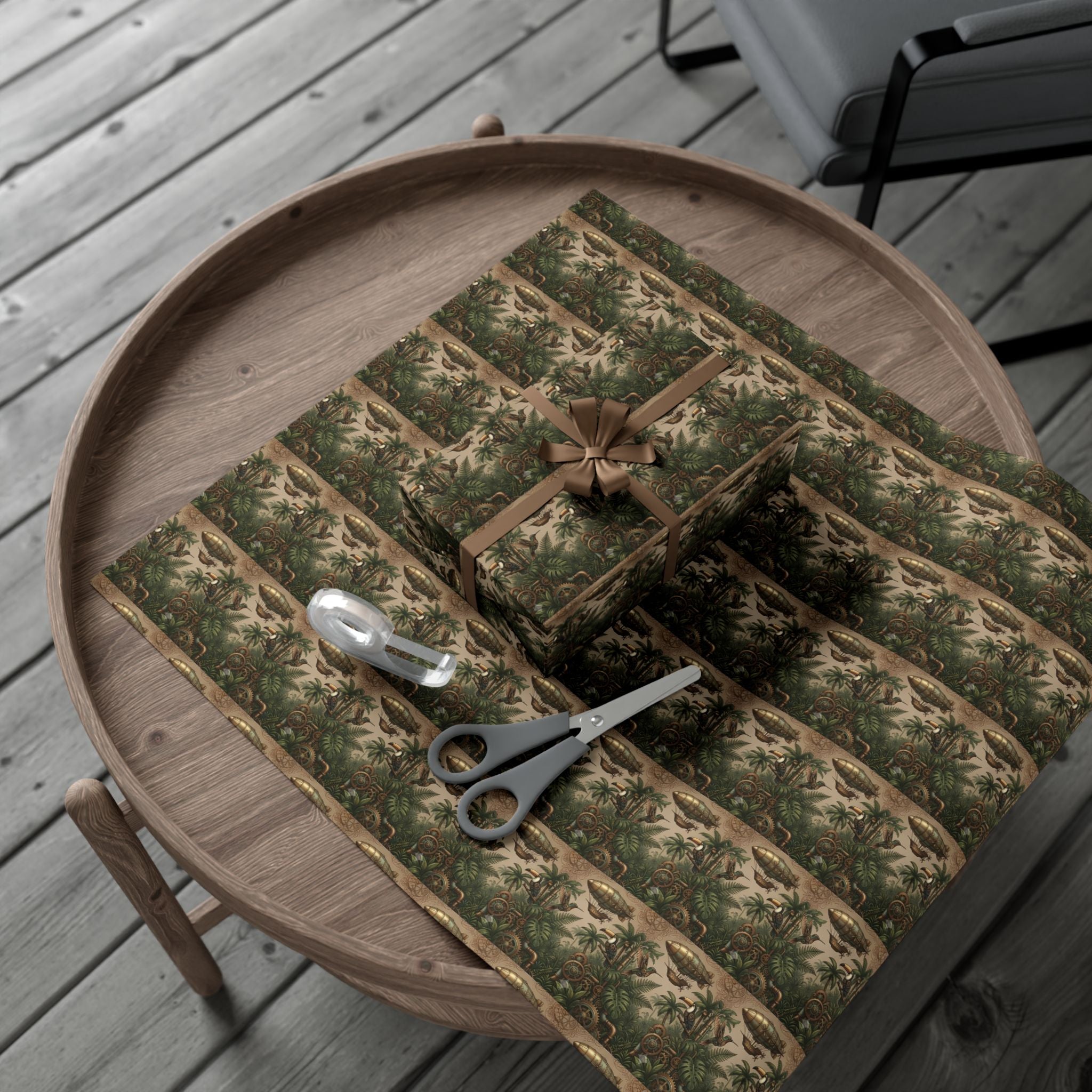 Vintage Jungle Pattern Gift Wrap Paper | Botanical Palm Wrapping Paper Roll