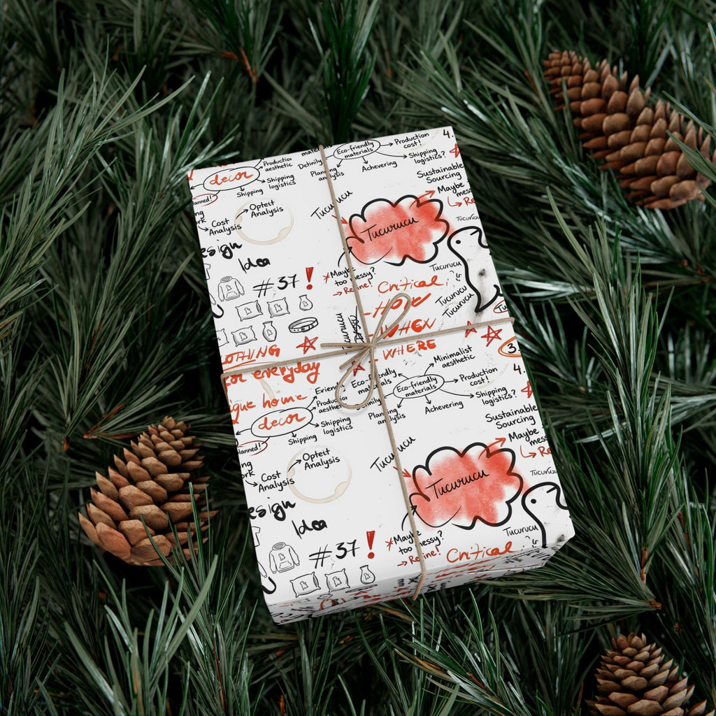 Handwritten Tucurucu Notes Pattern Gift Wrap Paper