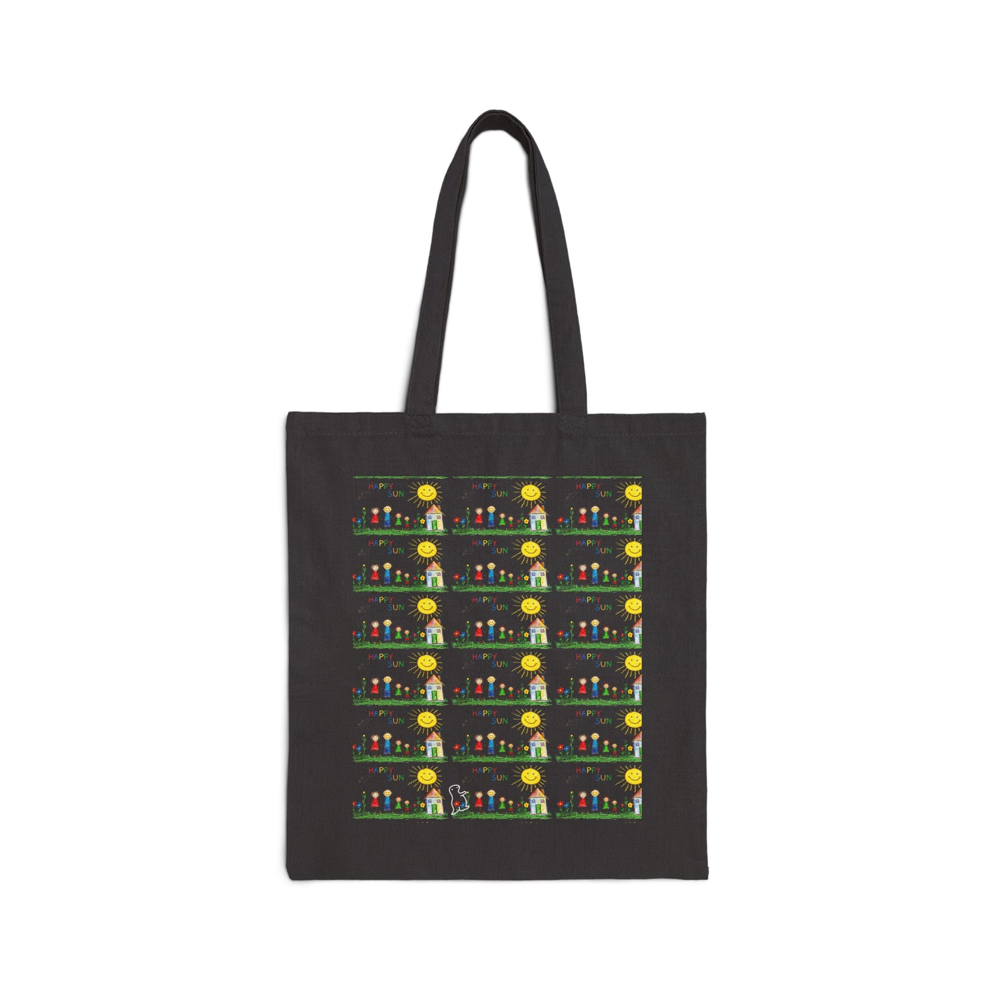 Canvas Tote Bag — Cute Sunflower Garden Pattern Eco Shopper