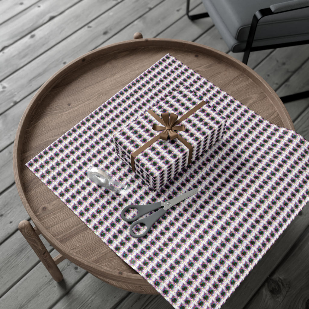 Purple Geometric Grid Gift Wrap Paper | Wrapping Paper Roll