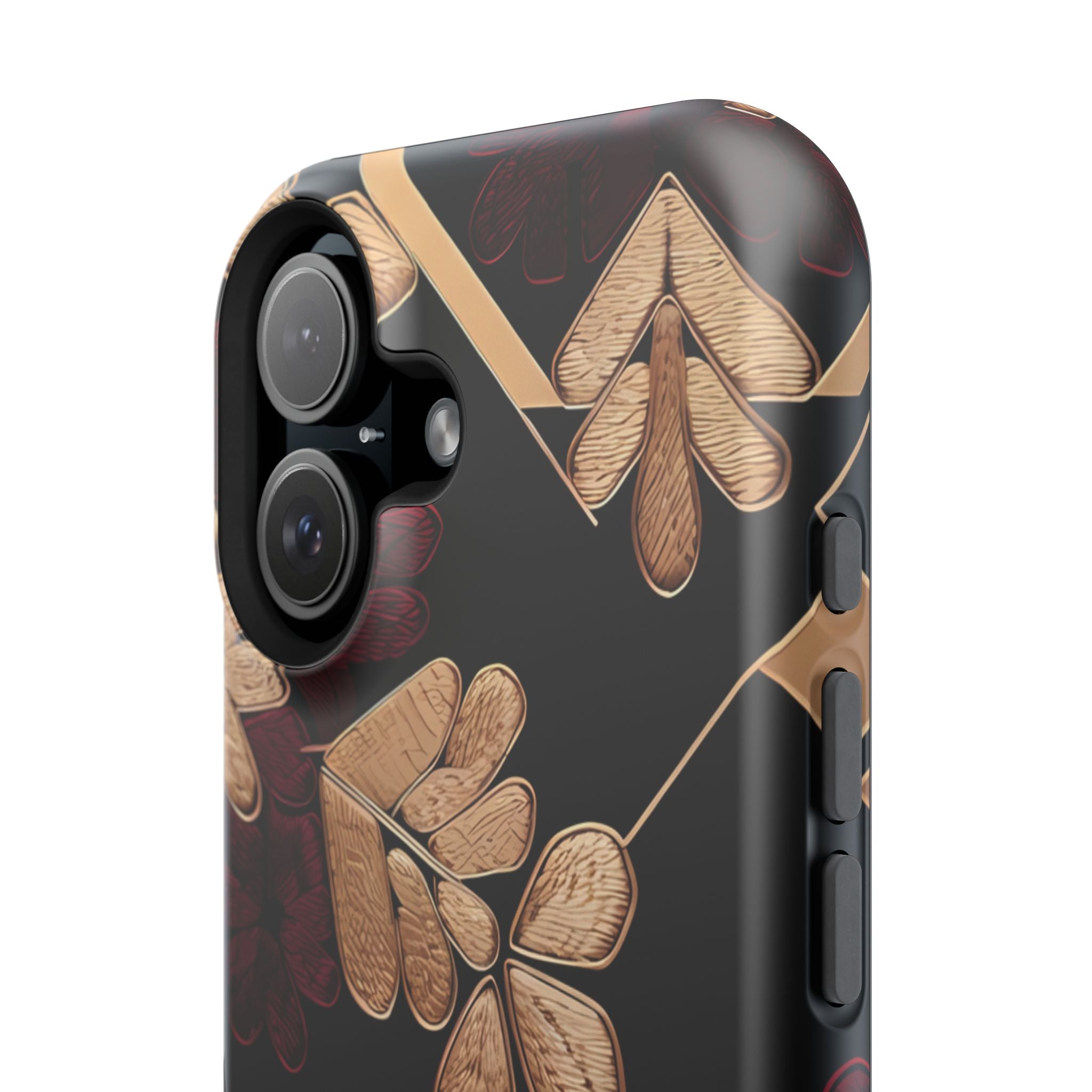 Gold Leaf Floral Phone Case | Impact-Resistant Case