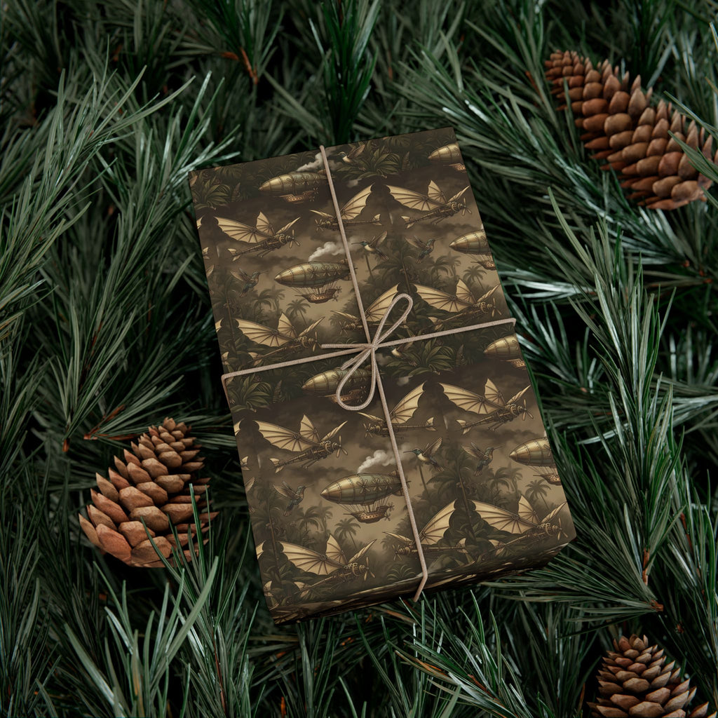 Steam Punk Pattern Gift Wrap Paper | Fall Foliage Wrapping Paper