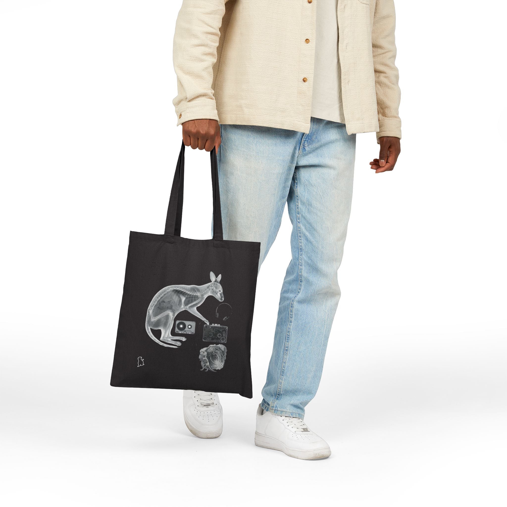 Canvas Tote Bag — Vintage Kangaroo X-Ray Illustration Shopper